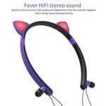 ZW29 Katzenohren Stereo Sound HIFI Modisch Outdoor Tragbar Sport Kabelloses Bluetooth Headset mit Mikrofon & LED-Licht Leuchtend