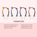 ZW29 Katzenohren Stereo Sound HIFI Modisch Outdoor Tragbar Sport Kabelloses Bluetooth Headset mit Mikrofon & LED-Licht Leuchtend