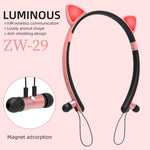 ZW29 Katzenohren Stereo Sound HIFI Modisch Outdoor Tragbar Sport Kabelloses Bluetooth Headset mit Mikrofon & LED-Licht Leuchtend