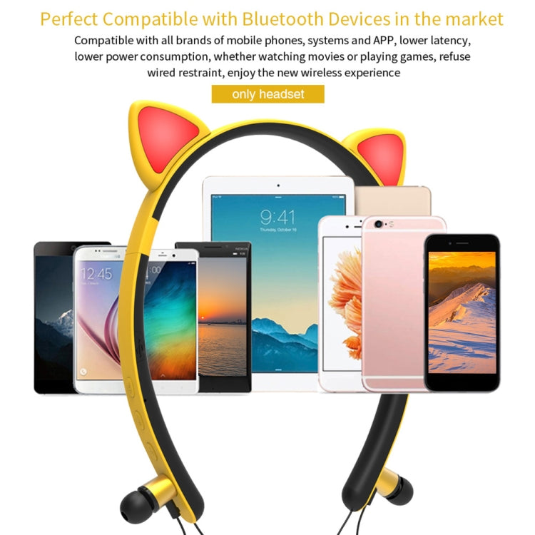 ZW29 Katzenohren Stereo Sound HIFI Modisch Outdoor Tragbar Sport Kabelloses Bluetooth Headset mit Mikrofon & LED-Licht Leuchtend