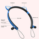 ZW29 Katzenohren Stereo Sound HIFI Modisch Outdoor Tragbar Sport Kabelloses Bluetooth Headset mit Mikrofon & LED-Licht Leuchtend