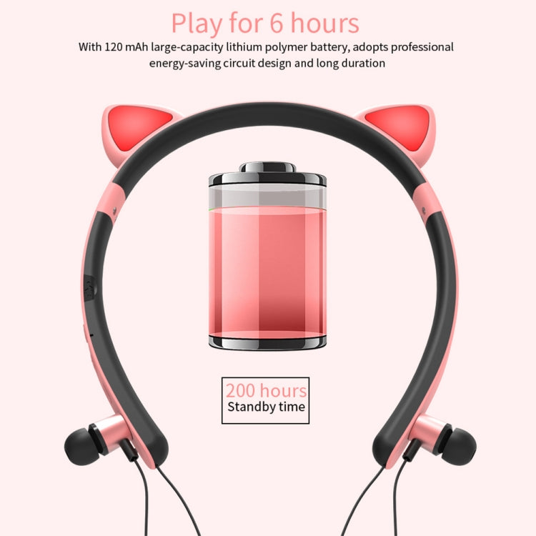 ZW29 Katzenohren Stereo Sound HIFI Modisch Outdoor Tragbar Sport Kabelloses Bluetooth Headset mit Mikrofon & LED-Licht Leuchtend