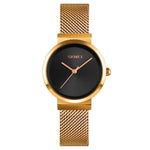 Skmei 1595 Mode Elegante Skalenfreie Edelstahl-Mesh-Armband Damenuhr Wasserdichte Business Studenten Quarzuhr Damen