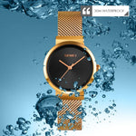 Skmei 1595 Mode Elegante Skalenfreie Edelstahl-Mesh-Armband Damenuhr Wasserdichte Business Studenten Quarzuhr Damen