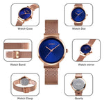 Skmei 1595 Mode Elegante Skalenfreie Edelstahl-Mesh-Armband Damenuhr Wasserdichte Business Studenten Quarzuhr Damen