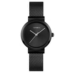 Skmei 1595 Mode Elegante Skalenfreie Edelstahl-Mesh-Armband Damenuhr Wasserdichte Business Studenten Quarzuhr Damen