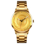 Skmei 9210 Fashion Trend Mens Business Wristwatch Simple Three-Dimensional Surface Waterproof Gold Quartz Watch Man, For Men