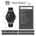 Skmei 9210 Fashion Trend Mens Business Wristwatch Simple Three-Dimensional Surface Waterproof Gold Quartz Watch Man, For Men