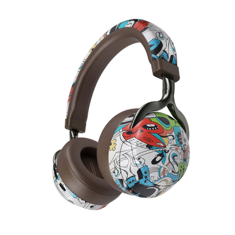 VJ086 Graffiti Headset Kabelloses Sport Bluetooth Headset Wassertransfer Farbiger Druck Headset, Unterstützt TF, FM
