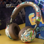 VJ086 Graffiti Headset Kabelloses Sport Bluetooth Headset Wassertransfer Farbiger Druck Headset, Unterstützt TF, FM