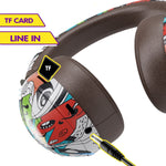 VJ086 Graffiti Headset Kabelloses Sport Bluetooth Headset Wassertransfer Farbiger Druck Headset, Unterstützt TF, FM