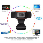 HXSJ A870 Webcam HD 480P PC-Kamera mit schallabsorbierendem Mikrofon MIC für Skype für Android TV Drehbare Computer-Kamera USB Web Cam, 480P