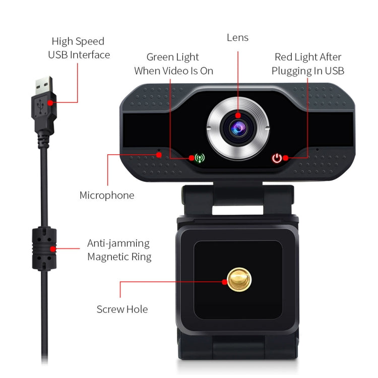 HD 1080P Webcam mit eingebautem Mikrofon Smart Webcam USB Streaming Beauty Live Kamera für Computer Android TV