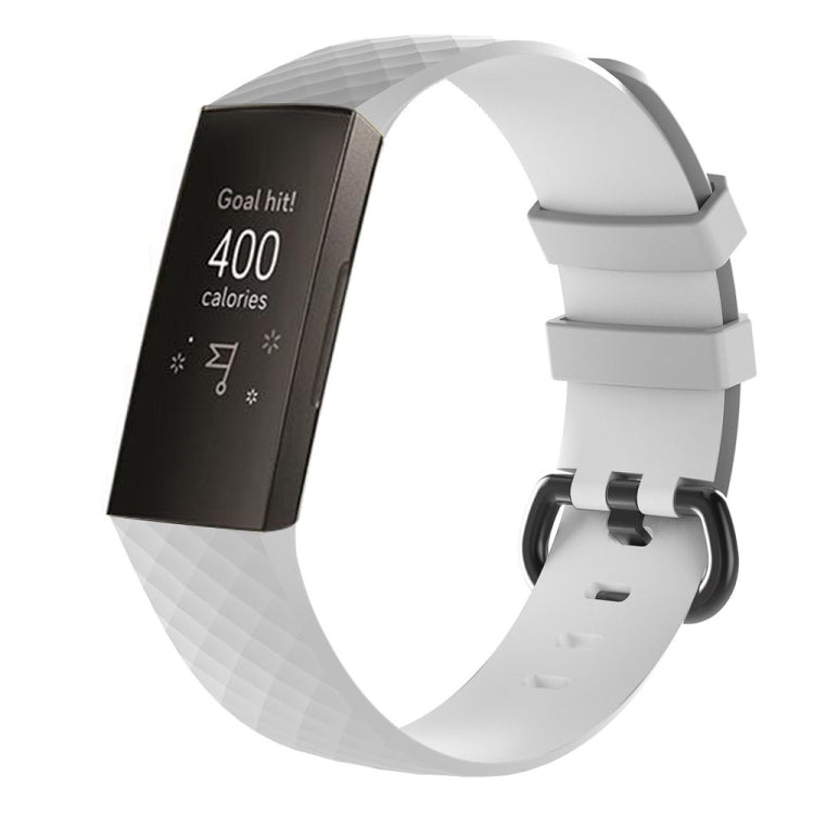 Diamond Pattern Silicone Wrist Strap Watch Band for Fitbit Charge 3 Small Size：190*18mm, Size：190x18mm