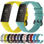 Diamond Pattern Silicone Wrist Strap Watch Band for Fitbit Charge 3 Small Size：190*18mm, Size：190x18mm
