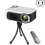 A2000 Mini tragbarer Projektor 800 Lumen unterstützt 1080P LCD 50000 Stunden Lampenlebensdauer Heimkino Videoprojektor für Powerbank, US-Stecker