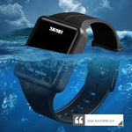 SKMEI 1541 Mode-LED-Uhr, quadratisches Paar-Modell, wasserdichte elektronische Uhr, Silikonuhr
