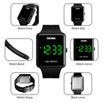 SKMEI 1541 Mode-LED-Uhr, quadratisches Paar-Modell, wasserdichte elektronische Uhr, Silikonuhr