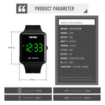 SKMEI 1541 Mode-LED-Uhr, quadratisches Paar-Modell, wasserdichte elektronische Uhr, Silikonuhr