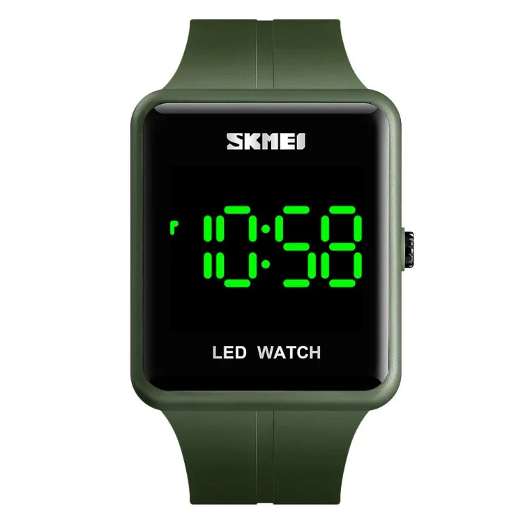 SKMEI 1541 Mode-LED-Uhr, quadratisches Paar-Modell, wasserdichte elektronische Uhr, Silikonuhr