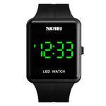 SKMEI 1541 Mode-LED-Uhr, quadratisches Paar-Modell, wasserdichte elektronische Uhr, Silikonuhr