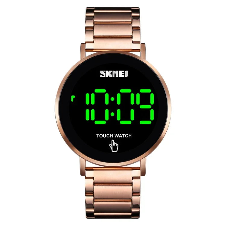 SKMEI 1550 Einfache und stilvolle LED-Touchscreen Herrenuhr Wasserdichtes Edelstahlarmband mit elektronischem Uhrwerk