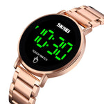 SKMEI 1550 Einfache und stilvolle LED-Touchscreen Herrenuhr Wasserdichtes Edelstahlarmband mit elektronischem Uhrwerk