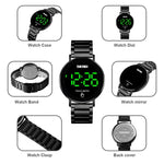 SKMEI 1550 Einfache und stilvolle LED-Touchscreen Herrenuhr Wasserdichtes Edelstahlarmband mit elektronischem Uhrwerk