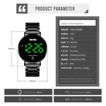 SKMEI 1550 Einfache und stilvolle LED-Touchscreen Herrenuhr Wasserdichtes Edelstahlarmband mit elektronischem Uhrwerk