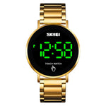 SKMEI 1550 Einfache und stilvolle LED-Touchscreen Herrenuhr Wasserdichtes Edelstahlarmband mit elektronischem Uhrwerk