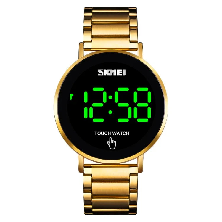SKMEI 1550 Einfache und stilvolle LED-Touchscreen Herrenuhr Wasserdichtes Edelstahlarmband mit elektronischem Uhrwerk