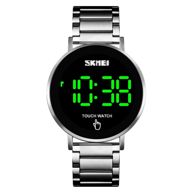 SKMEI 1550 Einfache und stilvolle LED-Touchscreen Herrenuhr Wasserdichtes Edelstahlarmband mit elektronischem Uhrwerk