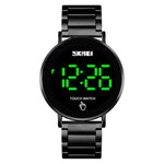 SKMEI 1550 Einfache und stilvolle LED-Touchscreen Herrenuhr Wasserdichtes Edelstahlarmband mit elektronischem Uhrwerk