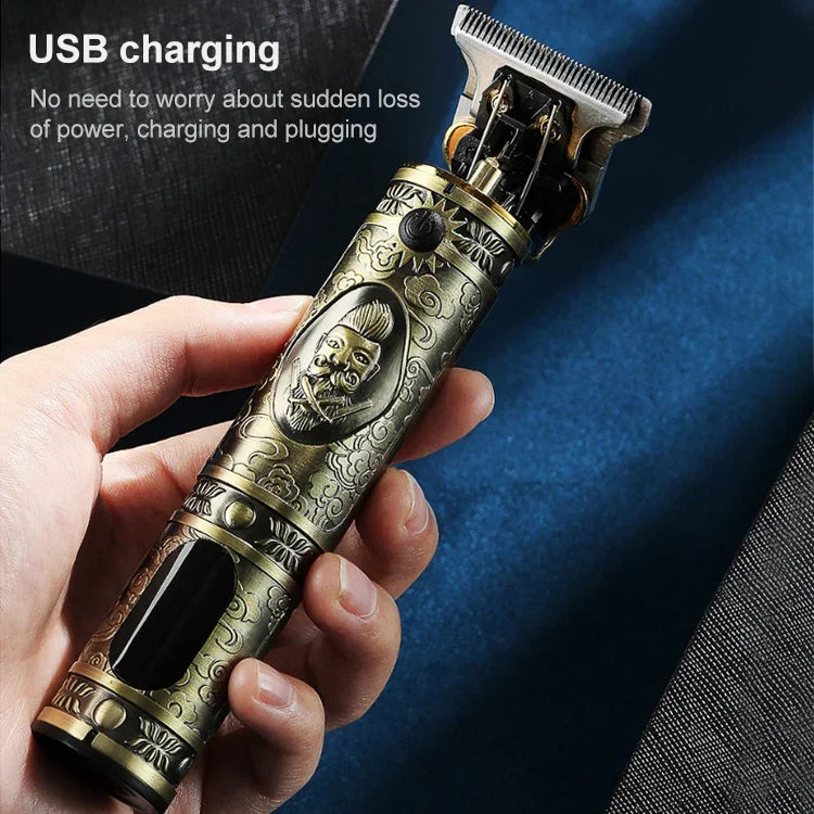 VGR V-228 5W USB Retro-Haarschneidemaschine mit Gravur und LED-Digitalanzeige, V-228 (Bronze), V-228 (Silber)