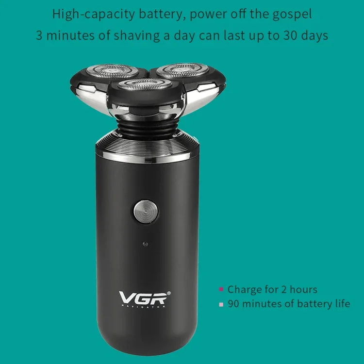 VGR V-317 5W USB Omnidirektionaler Dreidimensionaler Schwebender Drei-Netzwerk-Elektrorasierer, V-317
