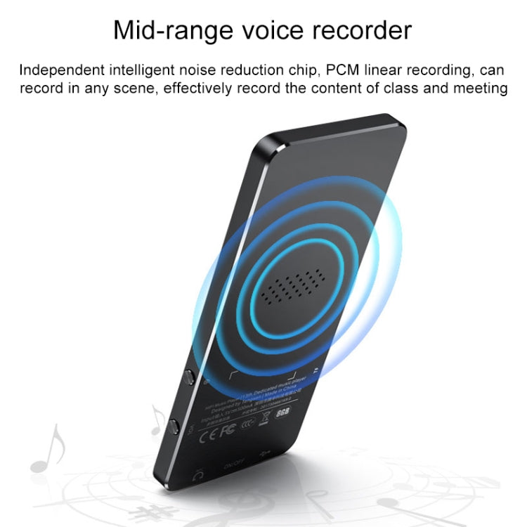 1,8 Zoll Touchscreen Metall Bluetooth MP3 MP4 Hifi Sound Musikplayer, 8GB, X2, 16GB, Schwarz, Silber, Roségold