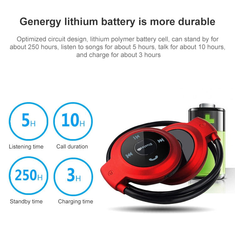 NVAHVA MP3 Player Bluetooth Kopfhörer, Kabelloses Sport Headset MP3 Player mit FM Radio, Stereo Ohrhörer TF Karte MP3 bis zu 32GB, mini-503 Schwarz, mini-503 Rot, mini-503 Blau, mini-503 Gold