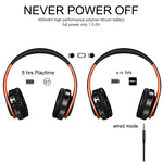 Tourya B7 Kabelloses Bluetooth Headset Faltbare Kopfhörer Verstellbare Ohrhörer mit Mikrofon, B7 (Schwarz Rot), B7 (Schwarz Blau)