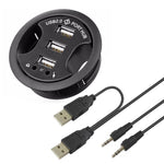 3-Port USB 2.0 Hub mit 3,5mm Audio- und Mikrofonanschluss