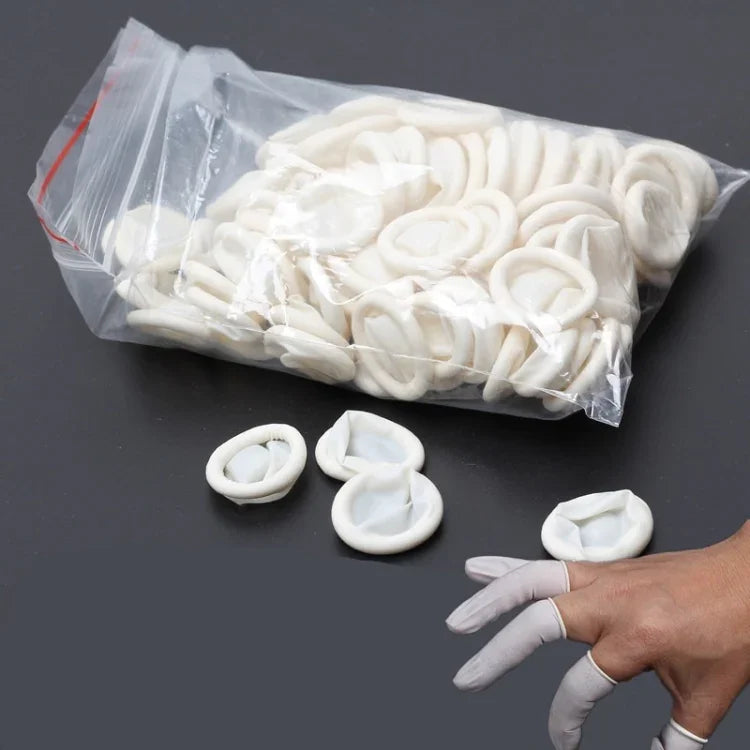 50 Stück Einweg antistatische Gummi-Latex-Fingerlinge Augenbrauenverlängerung Handschuhe Praktische Hilfsmittel für die Wimpernverlängerung, Latex