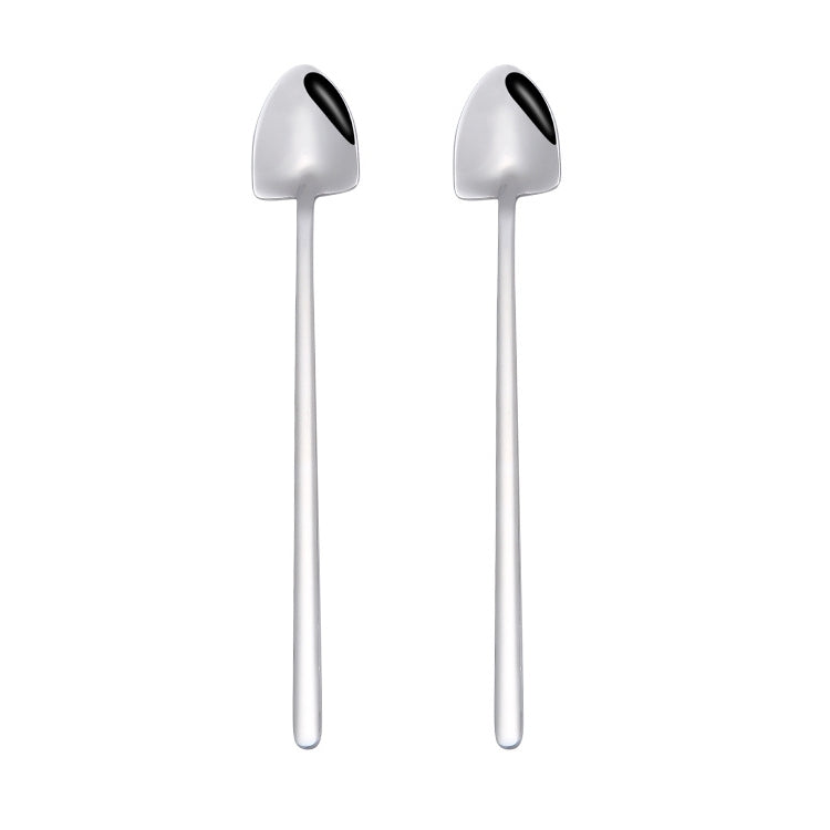 2 Stück Edelstahllöffel, kreativer Kaffeelöffel, Bar-Eislöffel, vergoldeter langer Rührlöffel, spitzer Löffel Silber, eckiger Löffel Silber, runder Löffel Gold, spitzer Löffel Gold, eckiger Löffel Gold, spitzer Löffel Roségold, eckiger Löffel Roségold