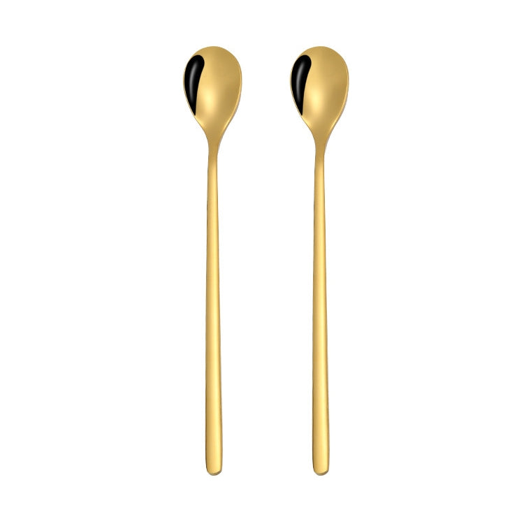 2 Stück Edelstahllöffel, kreativer Kaffeelöffel, Bar-Eislöffel, vergoldeter langer Rührlöffel, spitzer Löffel Silber, eckiger Löffel Silber, runder Löffel Gold, spitzer Löffel Gold, eckiger Löffel Gold, spitzer Löffel Roségold, eckiger Löffel Roségold