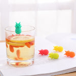 6tlg. / Set Weinglas-Silikon-Ananas-Markierung Party-Fruchtform-Tassen-Markierung, Ananas