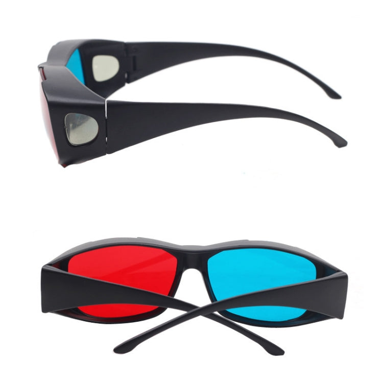 Rot Blau 3D Brille Anaglyph Gerahmt 3D-Vision Brille für Spiele Stereo Film Dimensional Brille Kunststoffbrille, Rot Blau