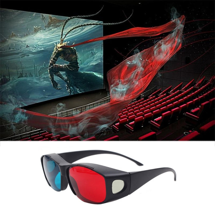 Rot Blau 3D Brille Anaglyph Gerahmt 3D-Vision Brille für Spiele Stereo Film Dimensional Brille Kunststoffbrille, Rot Blau