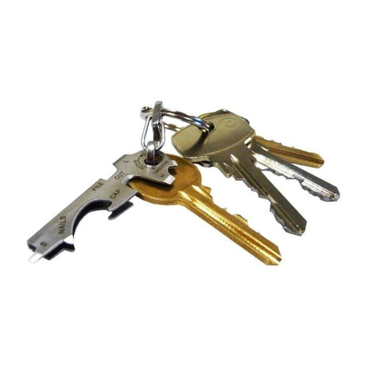8-in-1 Multitool EDC Edelstahl Schlüsselanhänger Outdoor Survival Ausrüstung Gadget, 8-in-1 (Schwarz), 8-in-1 (Silber)