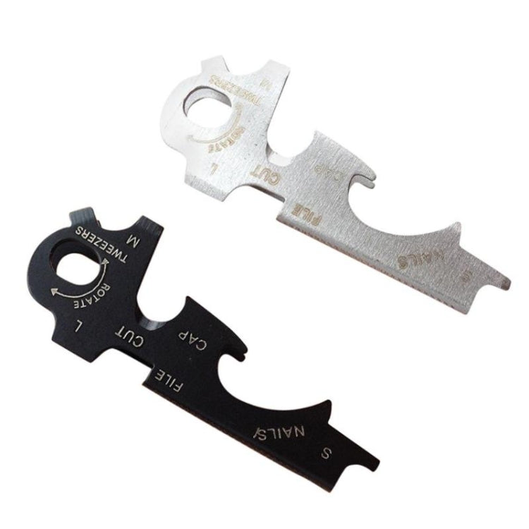 8-in-1 Multitool EDC Edelstahl Schlüsselanhänger Outdoor Survival Ausrüstung Gadget, 8-in-1 (Schwarz), 8-in-1 (Silber)