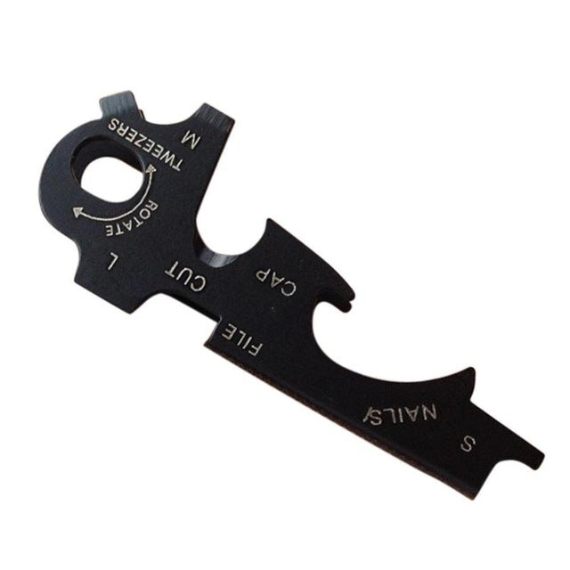 8-in-1 Multitool EDC Edelstahl Schlüsselanhänger Outdoor Survival Ausrüstung Gadget, 8-in-1 (Schwarz), 8-in-1 (Silber)
