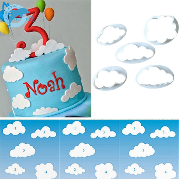 10-teilige Tortenform Wolken-Fondant-Kuchen-Dekoration Druckstanzform, Wolkenform