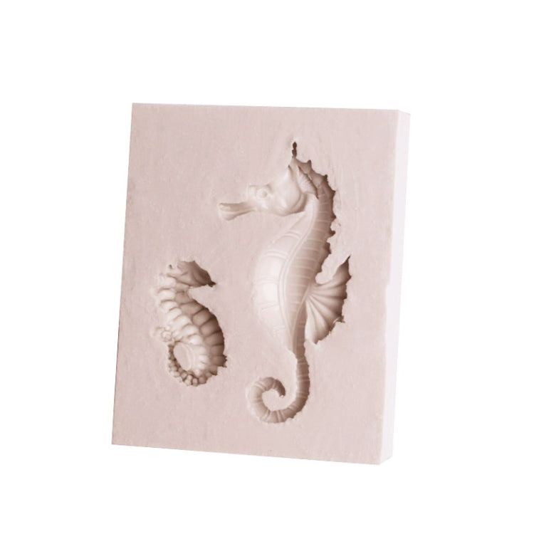 2 Stück Seepferdchen DIY Modellierform Fondant Silikon Kuchen Schokoladenform Backwerkzeug, Seepferdchen-Form (Pink), Seepferdchen-Form (Grau)